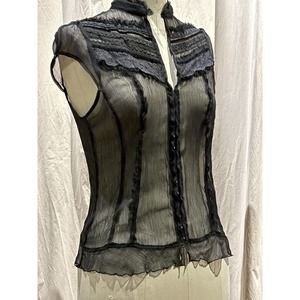 Grunge Girly Chiffon Corset Blouse Unworn! 8/10